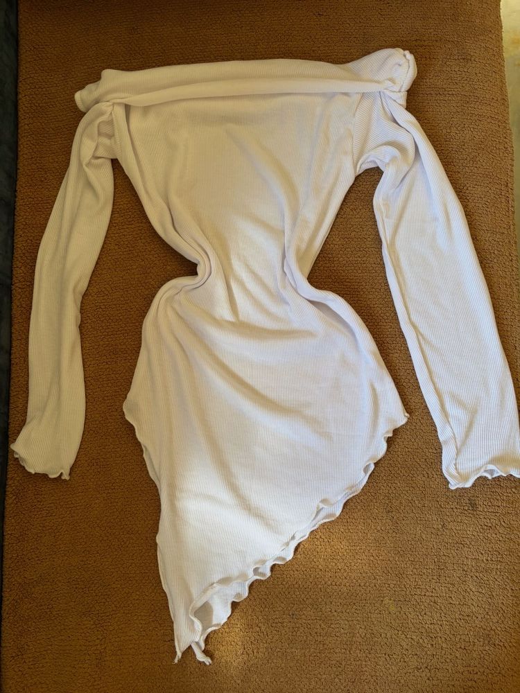 Thrifted Chic Off-Shoulder Asymmetrical Top