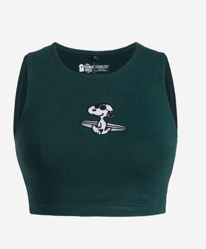 Cute Snoopy Graphic Crop Top perfect gym wear