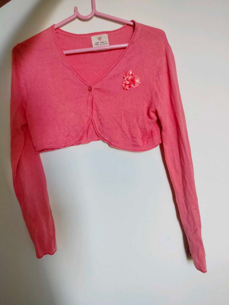 ZARA Girls Pink Cardigan