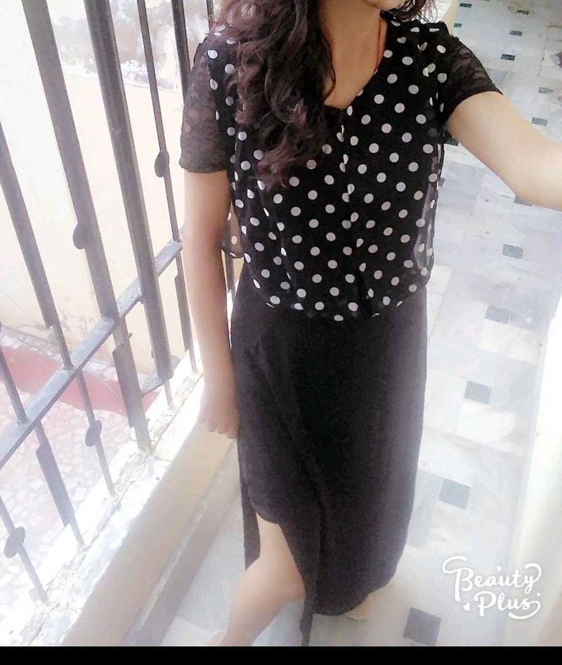 Polka Dot Black Dress
