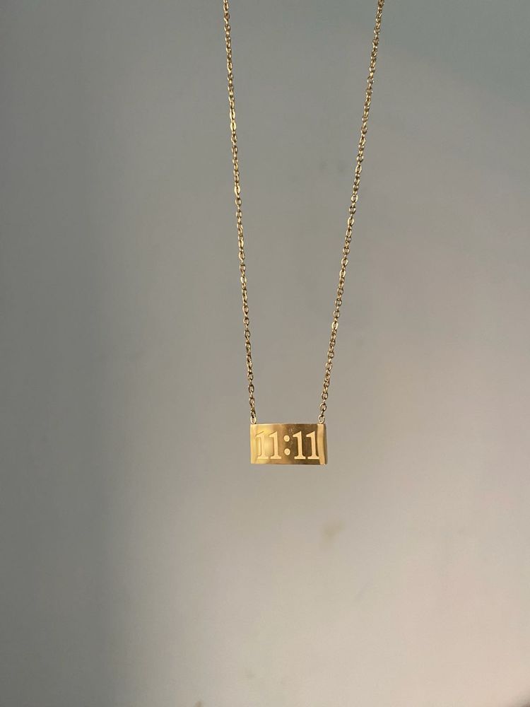 11:11 Engraved Gold Necklace
