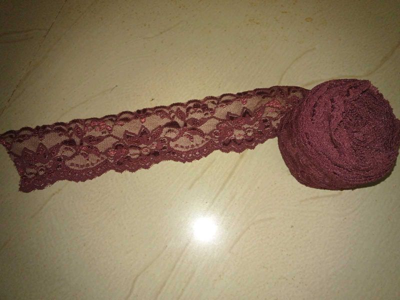 Maroon Lace Trim