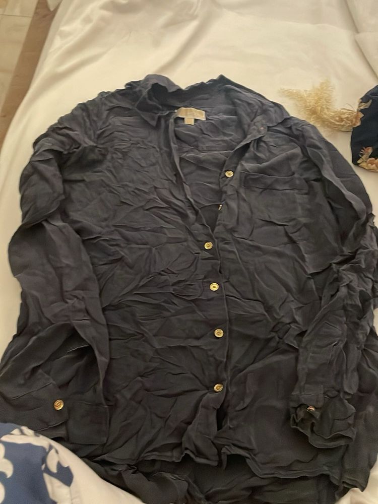 MK brand Chic Dark Grey Button-Up Shirt