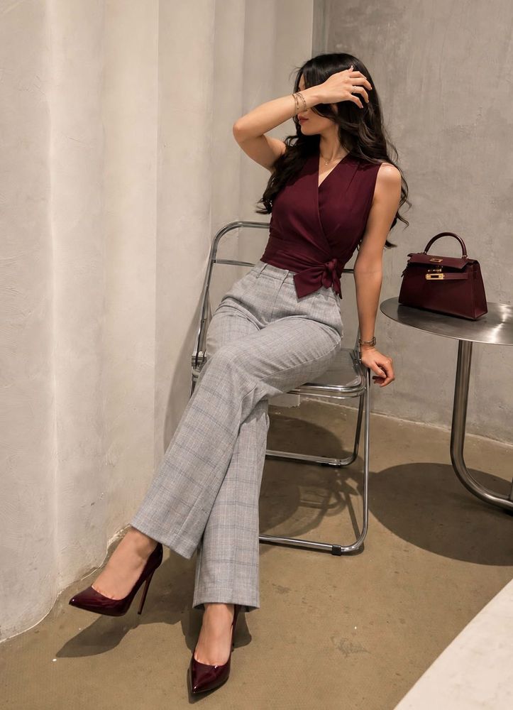 Zara Checkered Tailored Trousers