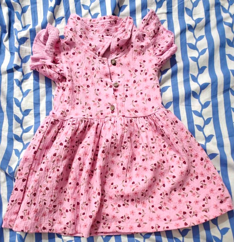 Cute Pink Floral Baby Dress