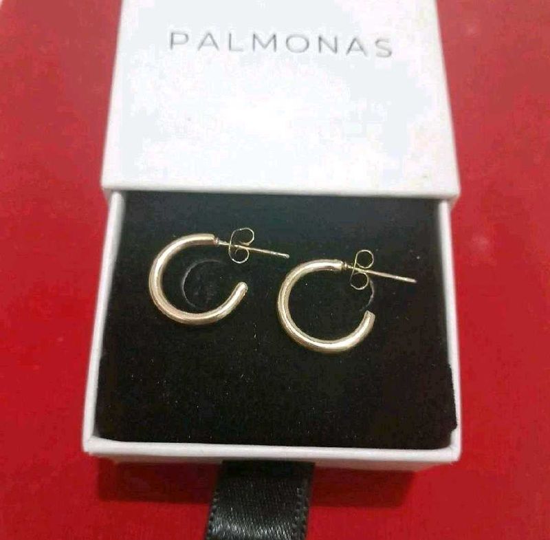 PALMONAS Hoop Earrings Gold Tone