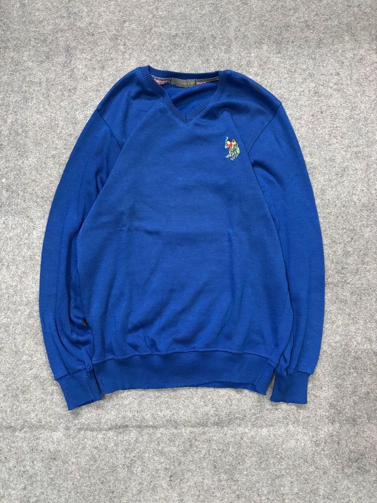 Men's Blue V-Neck Sweatshirt