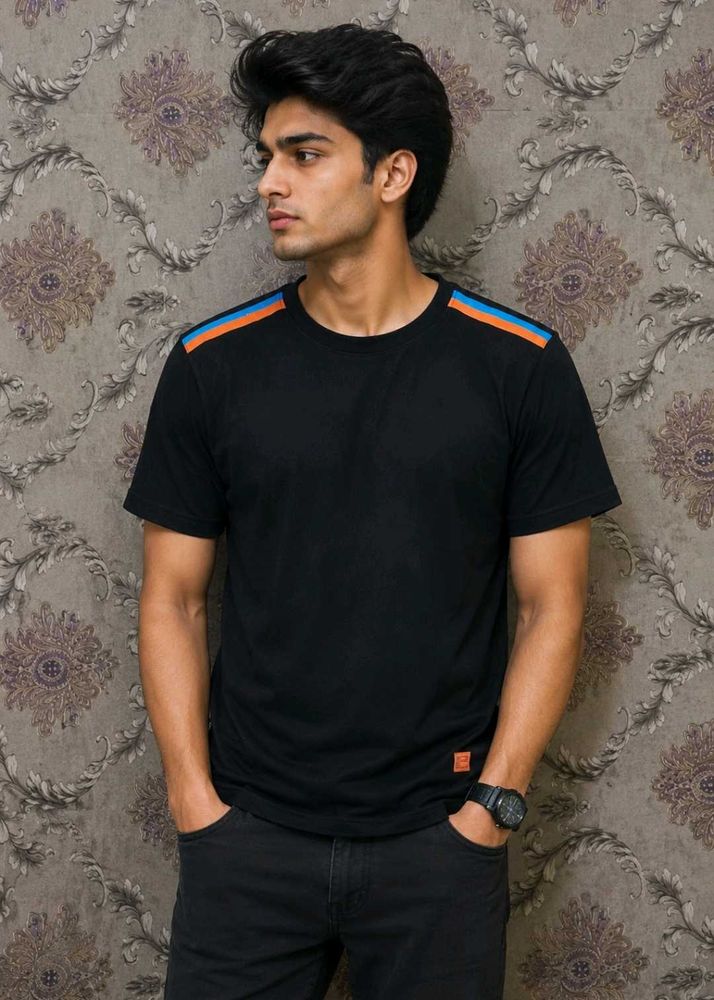 Men's Black Striped T-Shirt of 1