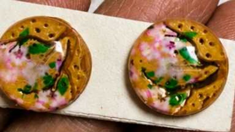 Unique Round Earrings with Floral Design
