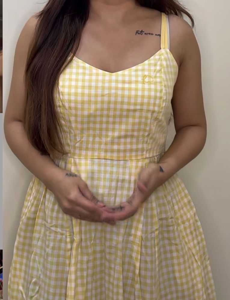Yellow Gingham Mini Dress