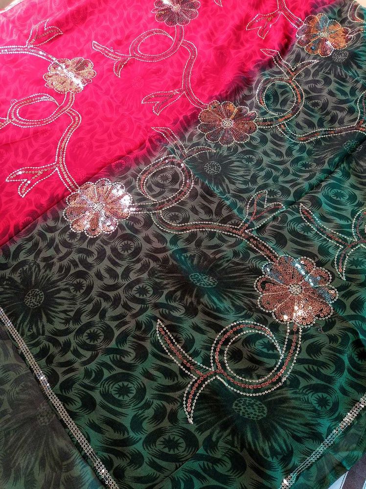 Sparkling Floral Embellished Saree