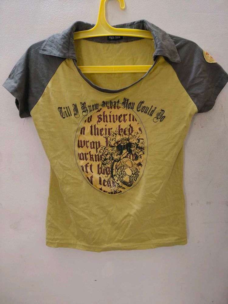 Yellow Graphic Print T-Shirt