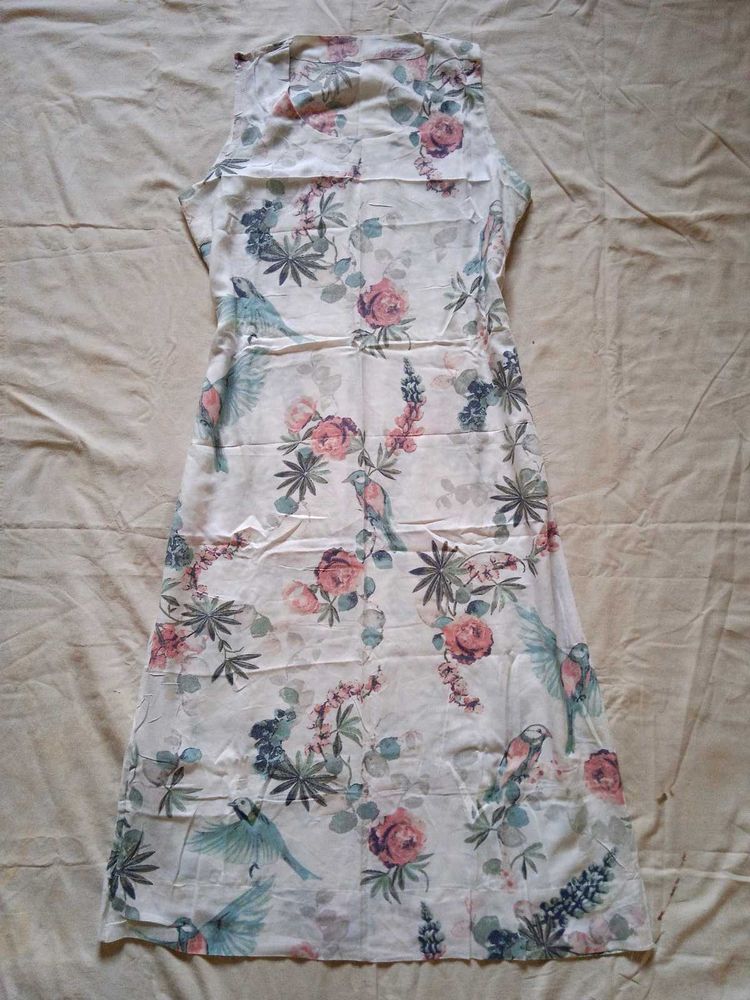 Floral Bird Print Maxi Dress