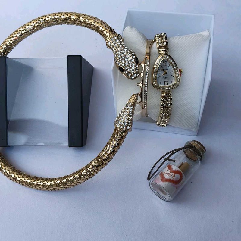 Snake necklace ane watch n Bracelet set