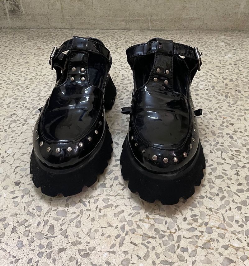 Black Chunky Platform Mary Janes