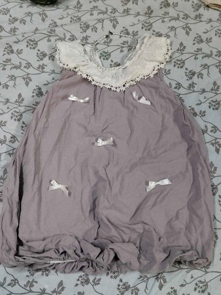 Cute Lilac Dress with Bows