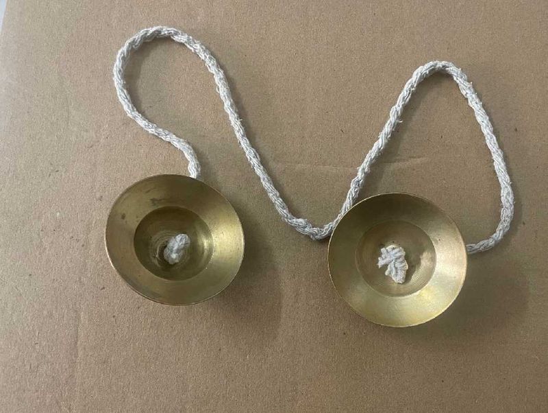 Unused Combo Brass Manjira &amp; Ganesh Idol