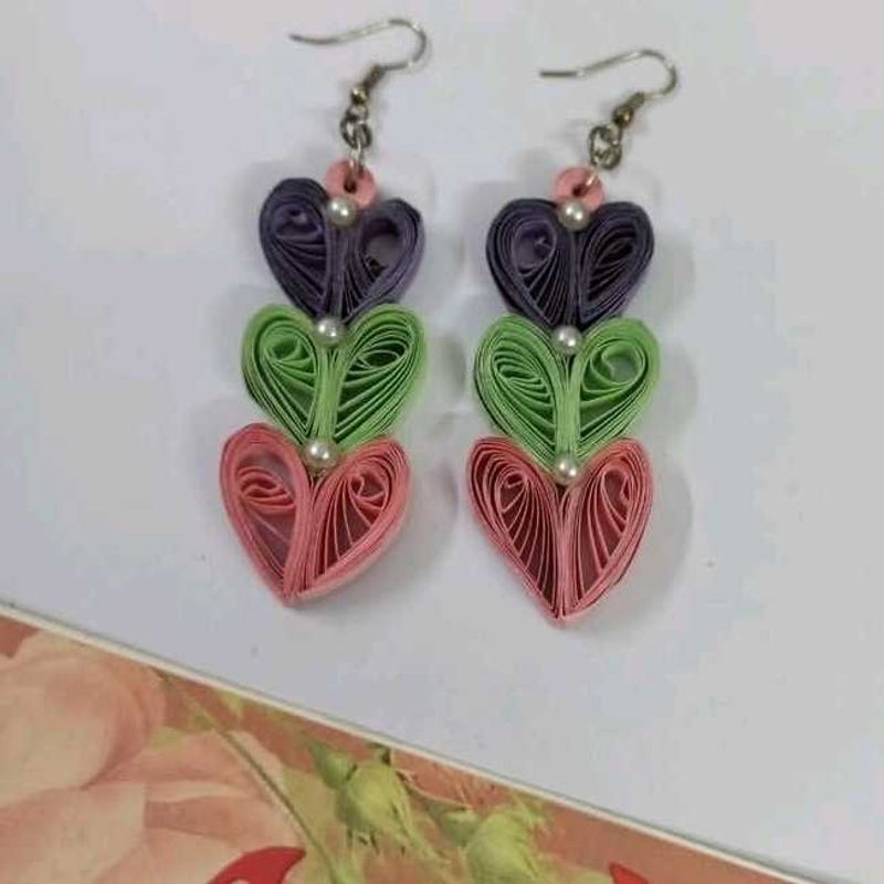 Handcrafted Quilled Heart Earrings