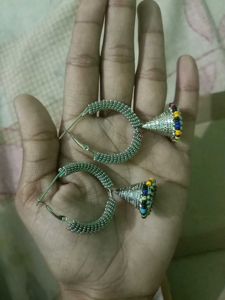 Boho Jhumka Hoop Earrings