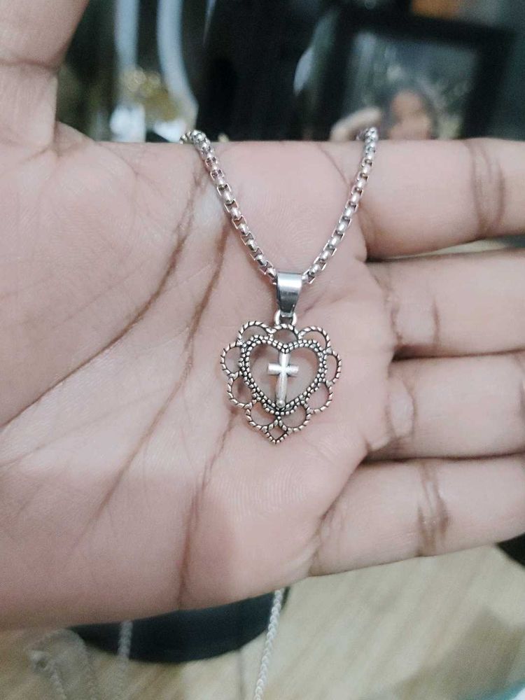 Heart Cross Pendant Necklace