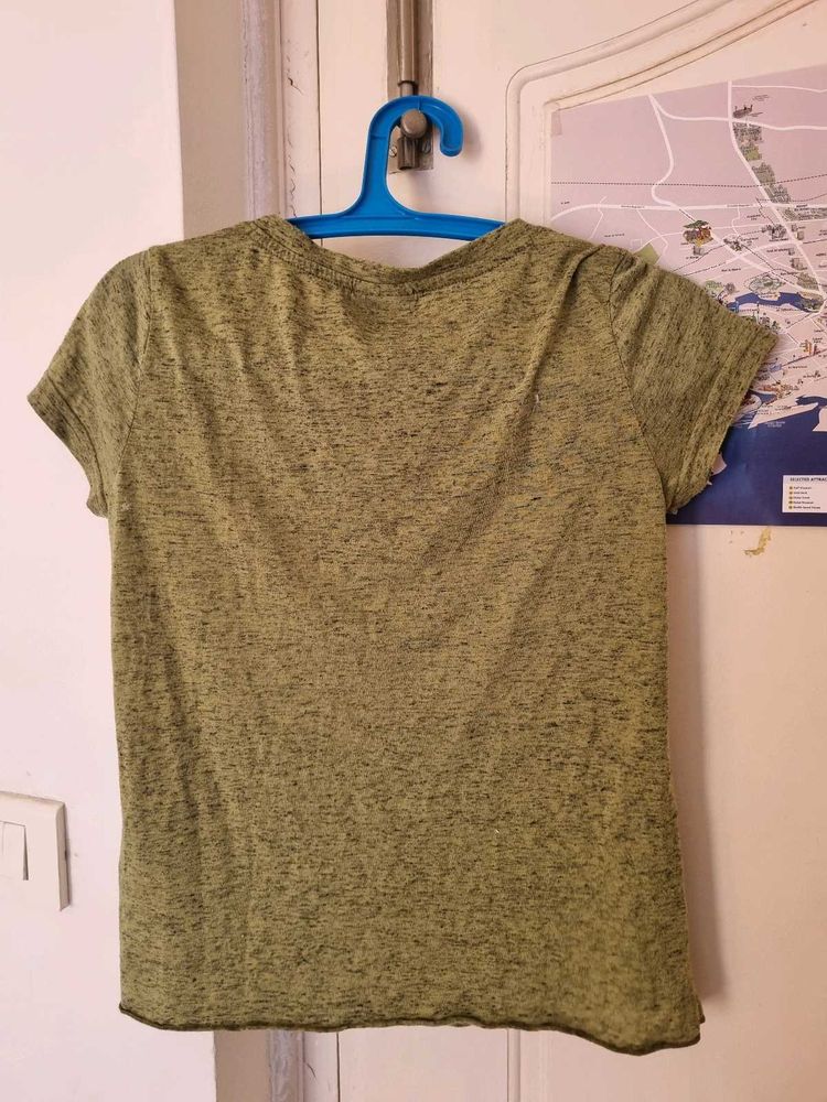 Olive Green Marled T-Shirt
