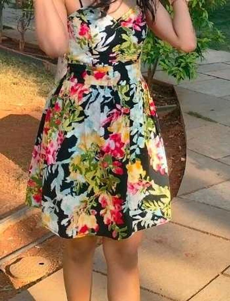 Boho Floral Strapless Dress