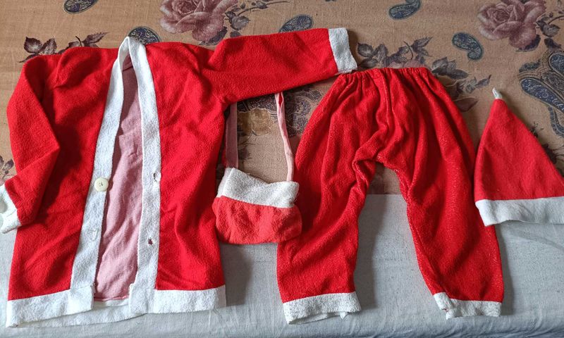 Kids Santa Claus Christmas Costume – Red &amp; White D