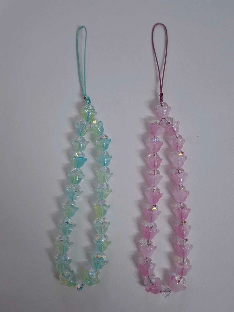 Beaded Flower Phone Charm Strap