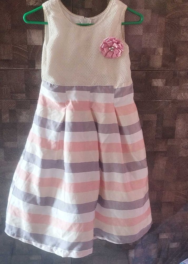 Girls Striped Party Dress