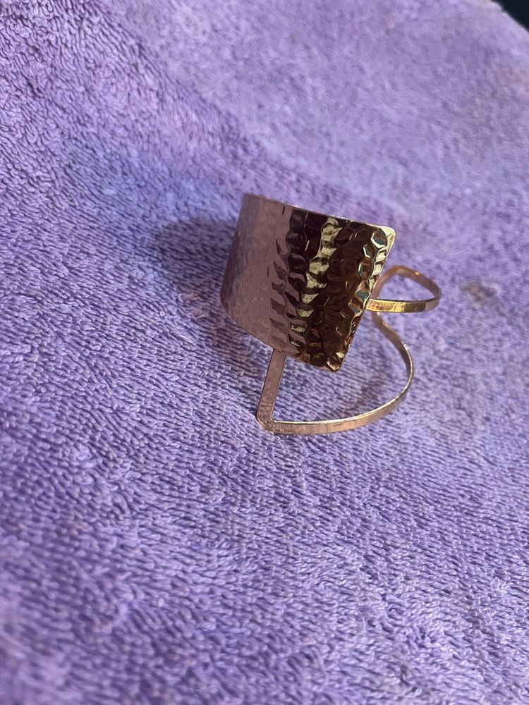 Hammered Geometric Cuff Ring
