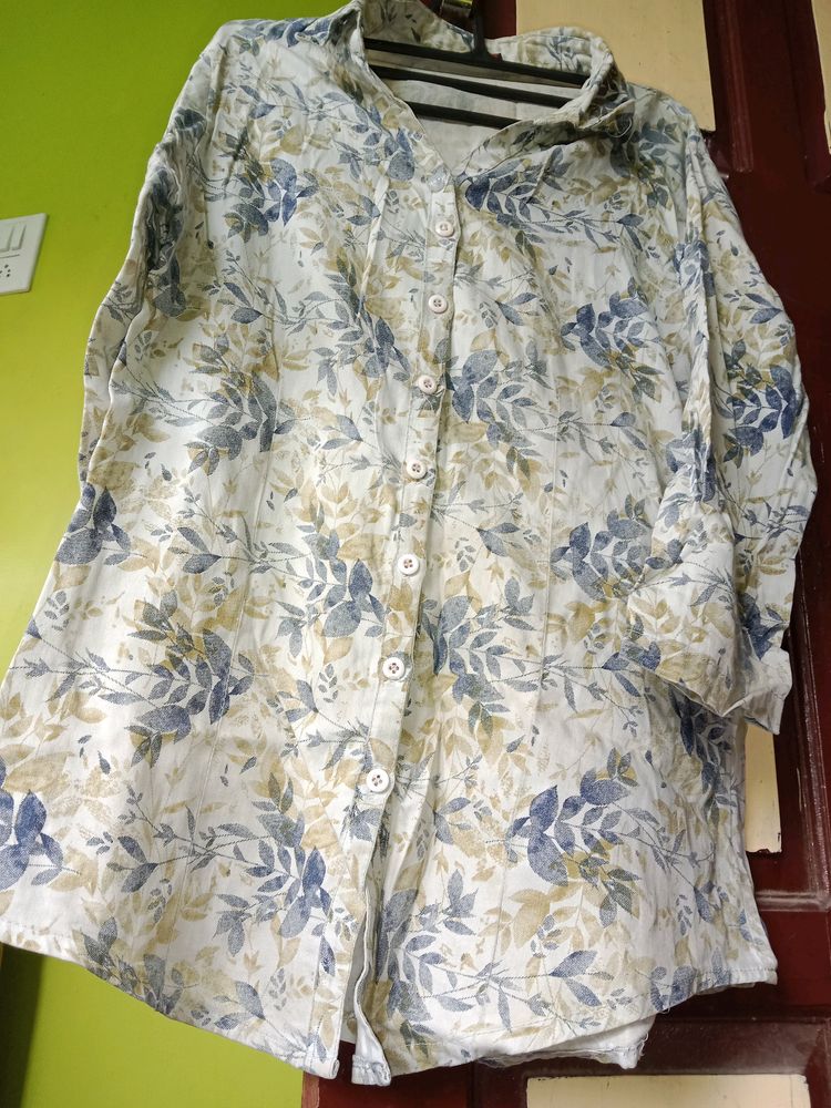 Floral Print Button-Down Shirt