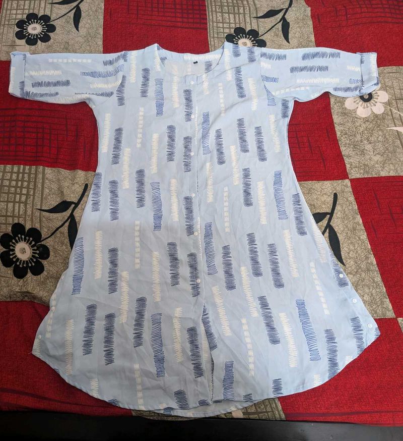 Light Blue Printed Kurta