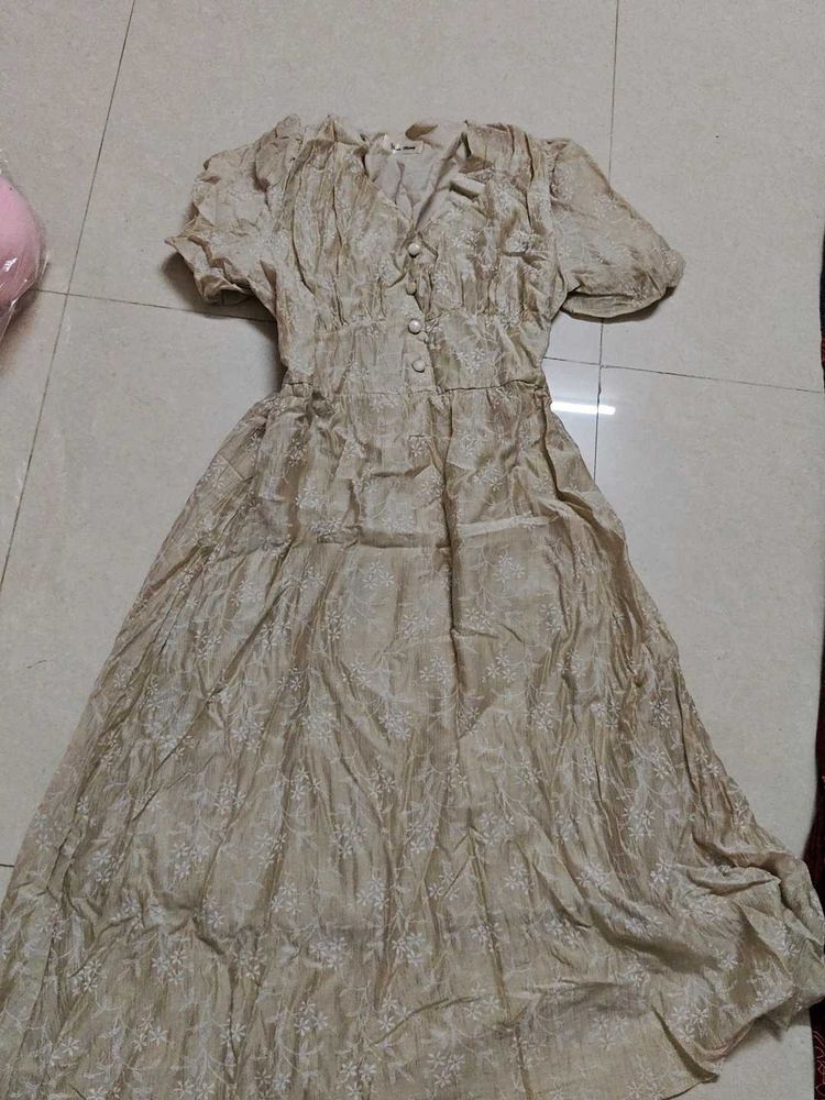 Price Drop alert Elegant Beige stylish frock