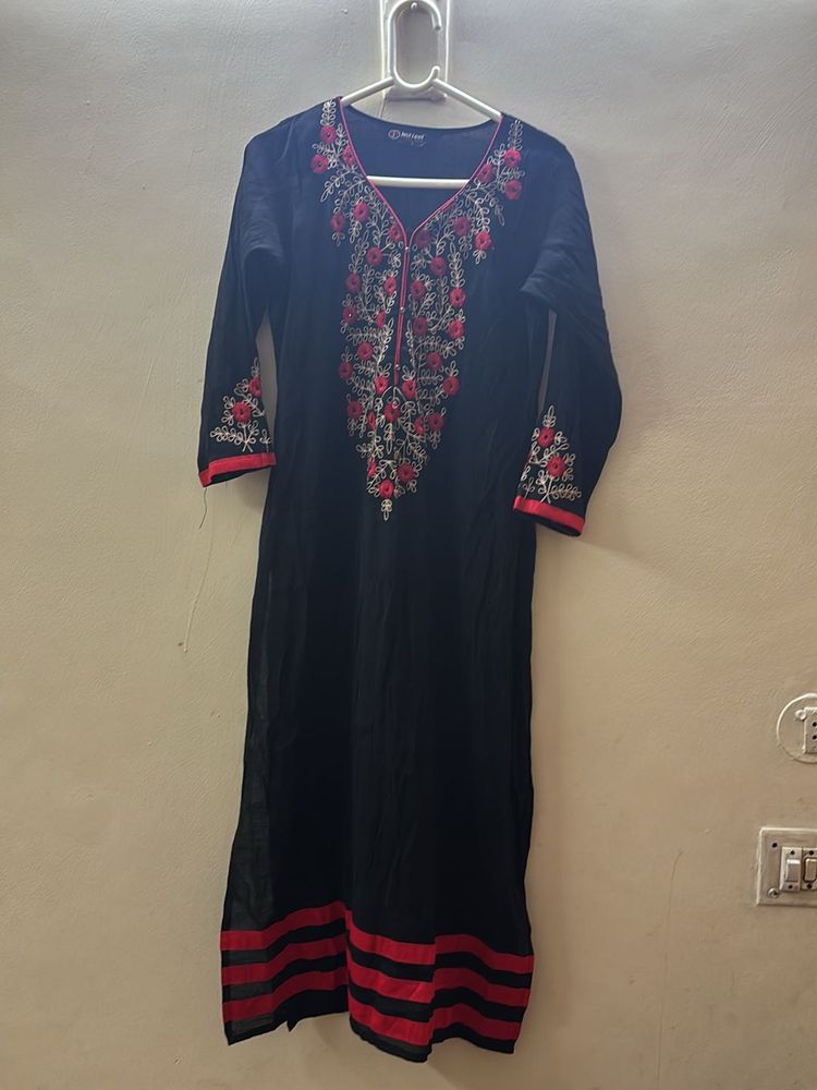Black Cotton Kurti