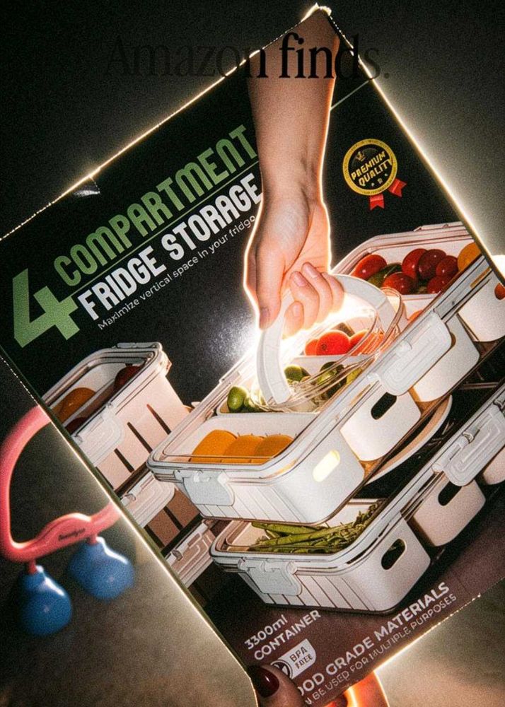 4 Compartment Fridge Storage Container