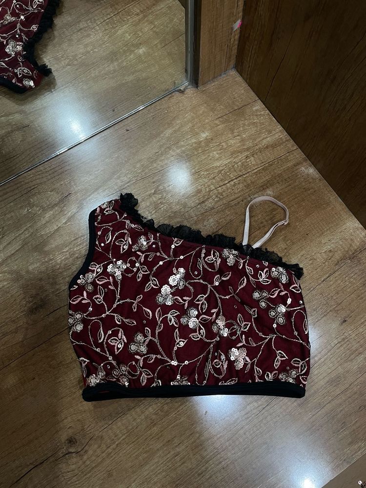 Maroon Embroidered Blouse