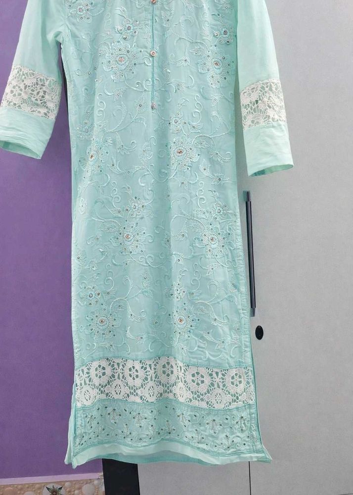 Beautiful sky Blue Chikankari Kurta