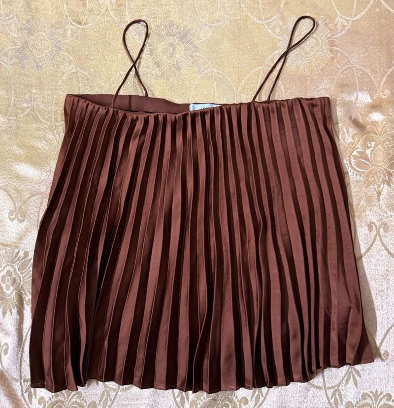🤎 Mango Pleated Satin Top