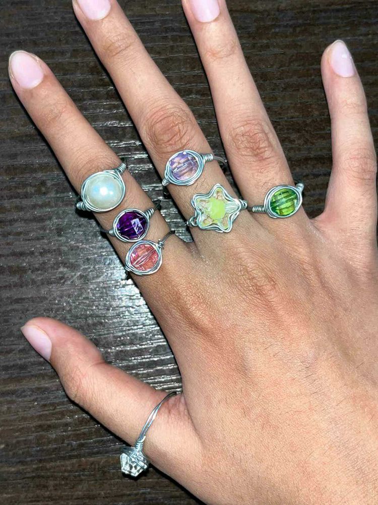 Boho Wire Wrapped Rings Set