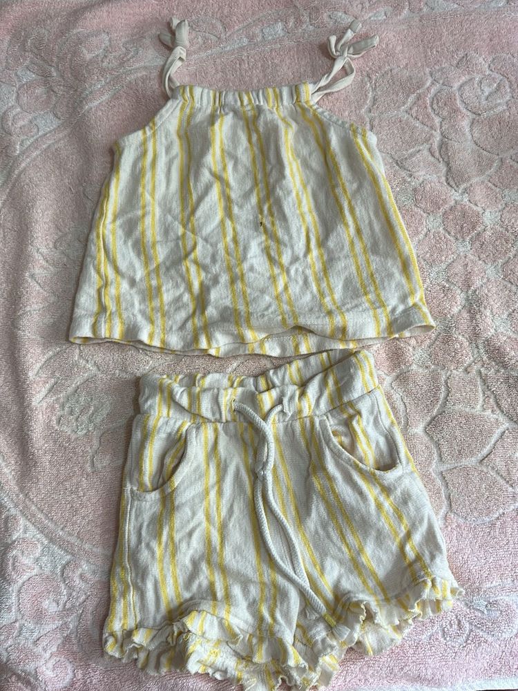 Striped Top &amp; Shorts Set