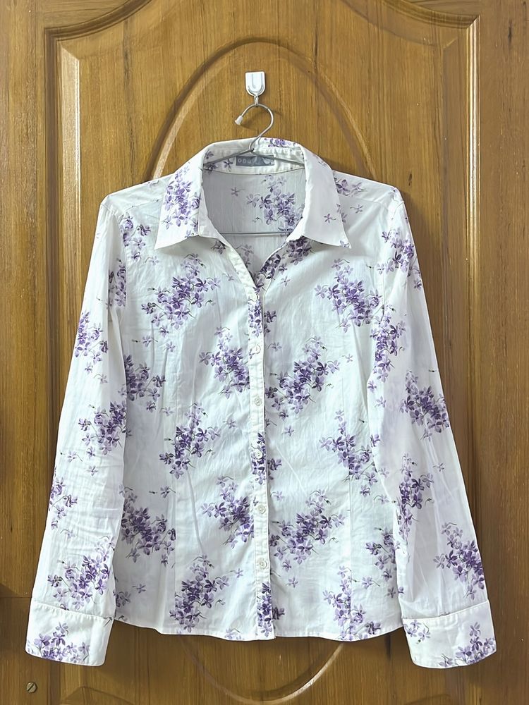 Branded Floral Self Design Women’s Shirt