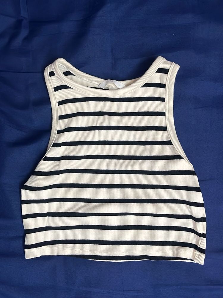 Striped H&amp;M crop top