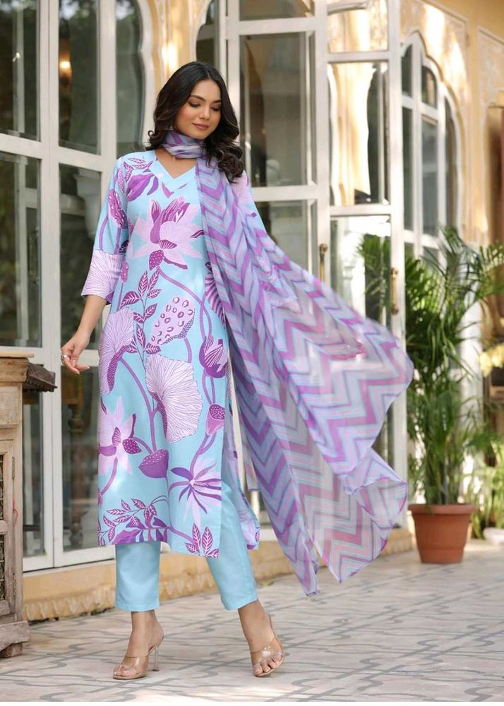 Floral Print Kurta Set with Dupatta