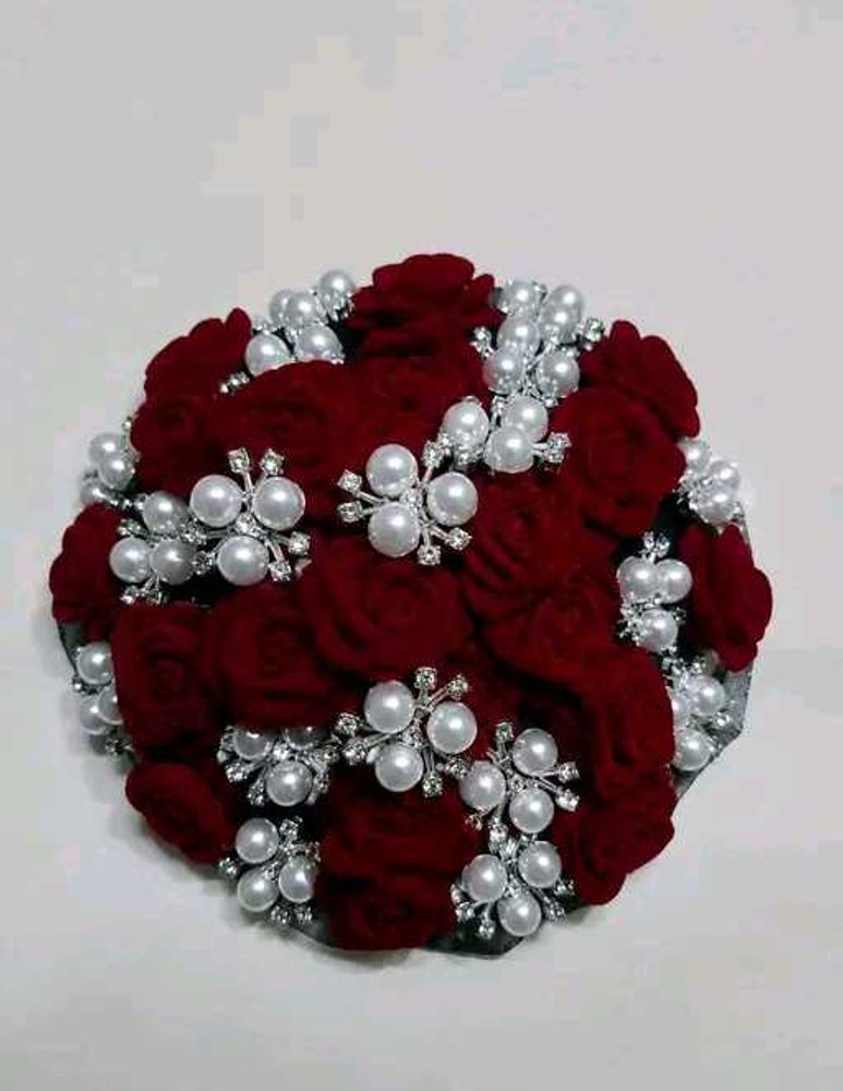 Karwachauth special Burgundy hair buns