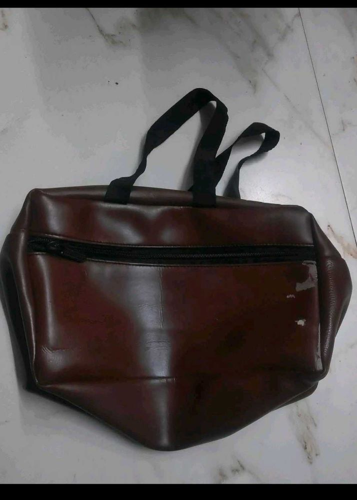 Classic Brown Faux Leather Handbag