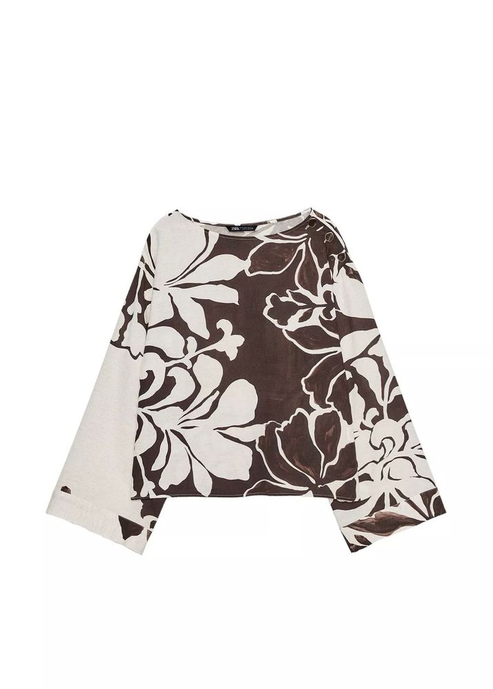 Zara Floral Print Long Sleeve Top