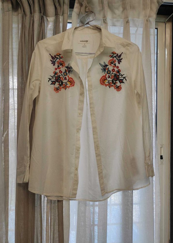 Embroidered White Shirt