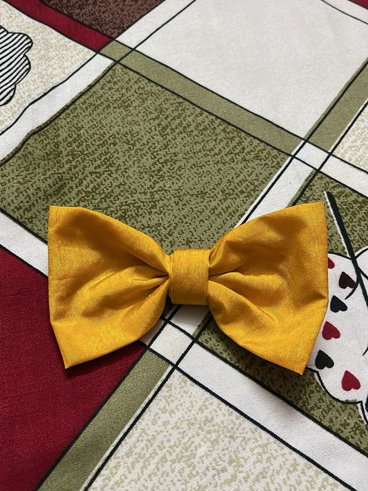 Yellow Bow Hair Clip