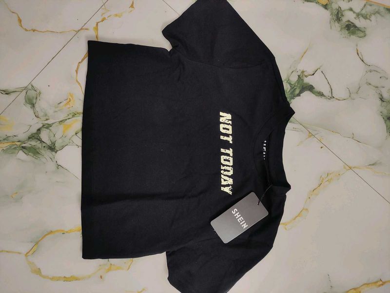 Black "Not Today" Crop Top (SHEIN)