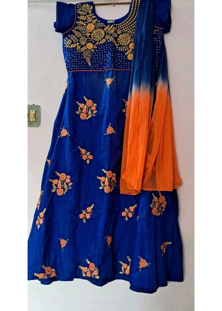 Royal Blue Embroidered dress